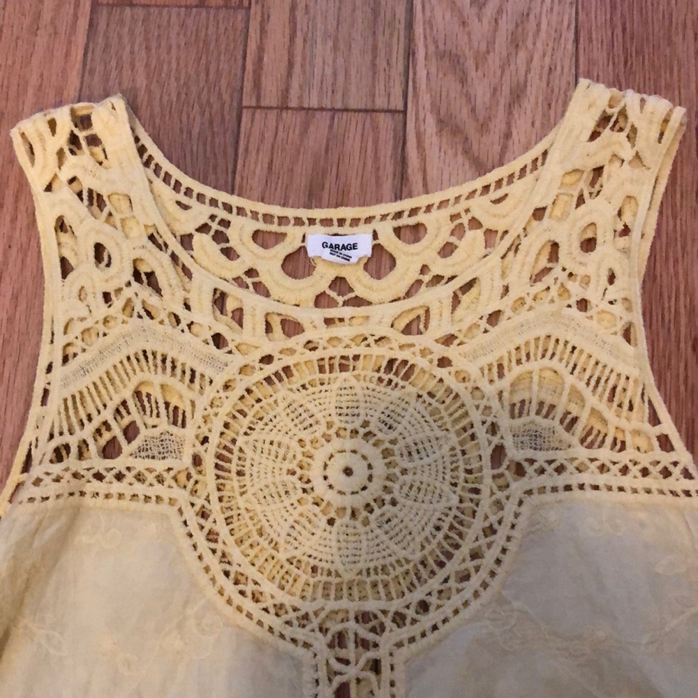 Yellow lace tank top. - Picture 2 of 2